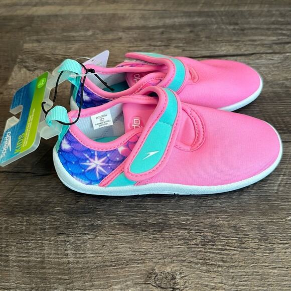 Speedo Toddler (9-10) Printed Shore Explore Mermaid Scale Aqua Sock Water Shoe - Picture 7 of 13